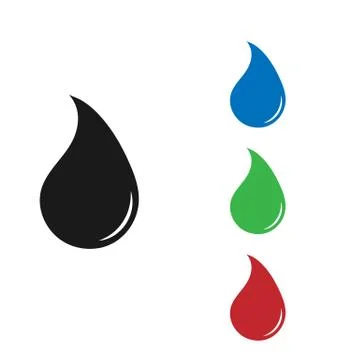 Set of color drops. Simple design. Stock Illustration