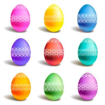 Set of color easter eggs Stock Illustration