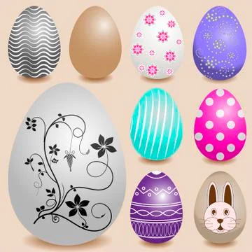 Set of color Easter eggs Stock Illustration