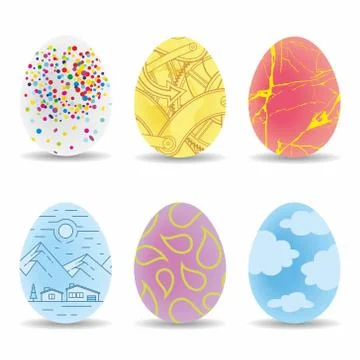 Set of color Easter eggs Illustrazione stock