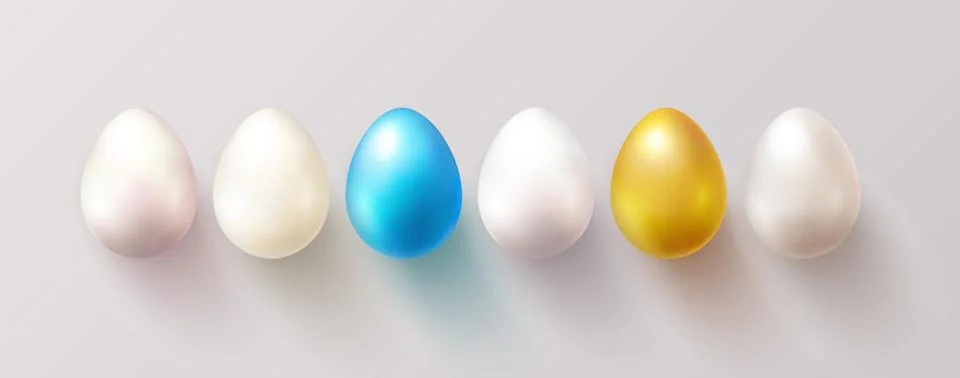Set of color Easter eggs with shadow. Traditional symbol of Easter isolated o Illustrazione stock