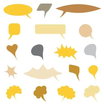 Set of Color Flat Comics Bubbles. Isolated on white. Vector illu 스톡 일러스트