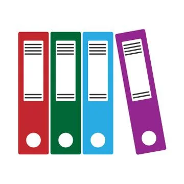 Set of color folders for documents. Simple vector illustration isolated on a 库存插图