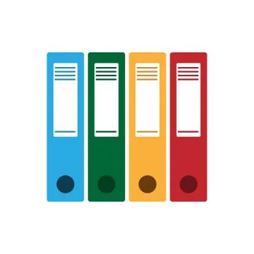 Set of color folders for documents. Simple vector illustration isolated on a 库存插图