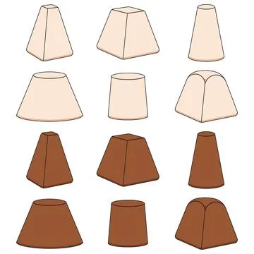 Set of color illustrations with curd Easter. Isolated vector objects. Stock Illustration