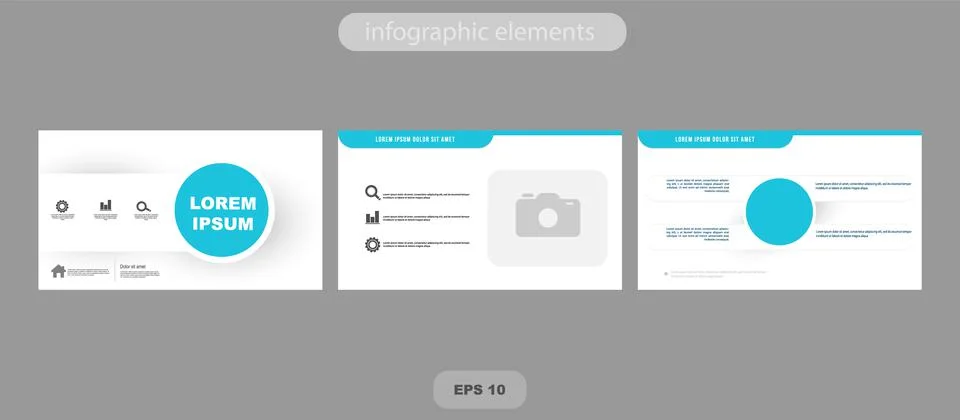 Set of color infographic elements for presentation templates. イラスト素材