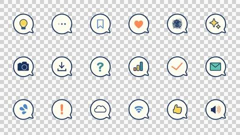 A set of color message icons that can be used for business purposes Stock Illustration