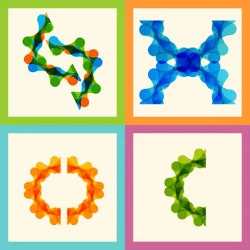 Set color molecule and technology pattern eps 스톡 일러스트