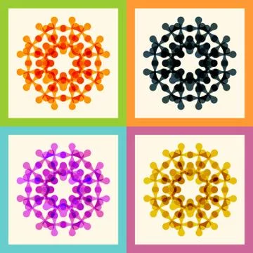 Set color molecule and technology pattern eps 스톡 일러스트