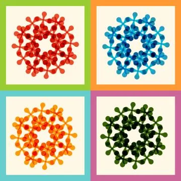 Set color molecule and technology pattern eps Illustrazione stock