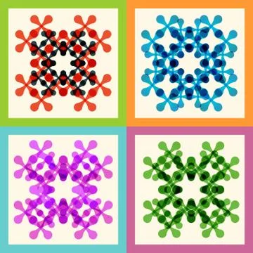 Set color molecule and technology pattern eps Illustrazione stock