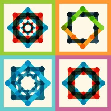 Set color molecule and technology pattern eps Illustrazione stock