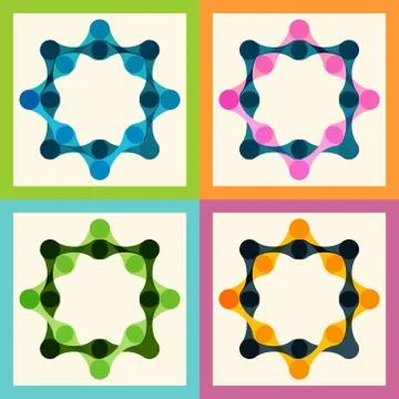 Set color molecule and technology pattern eps Stock Illustration