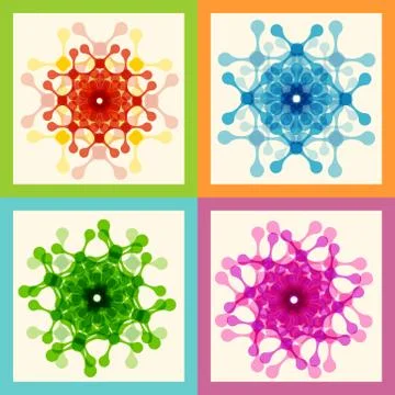 Set color molecule creative design pattern eps Stock Illustration