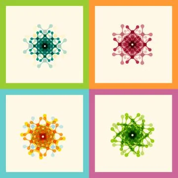 Set color molecule creative design pattern eps イラスト素材