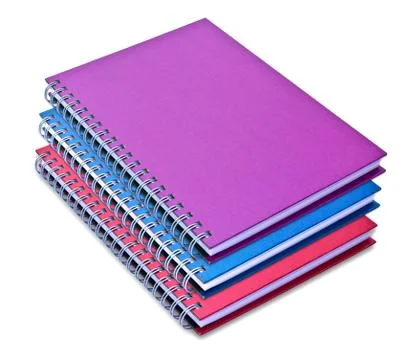 Set of color notebook isolated on white background Stock Photos