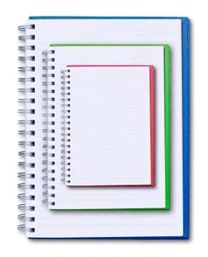 Set of color notebook isolated on white background Stock Photos