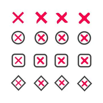 A set of color options for checkmark buttons. Stock Illustration
