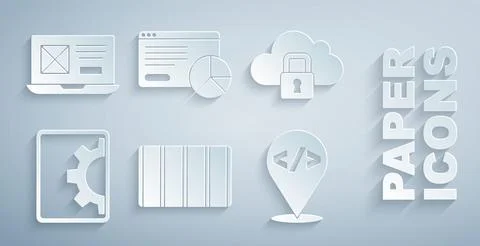 Set Color palette guide, Cloud computing lock, Web development, Front end, .. イラスト素材