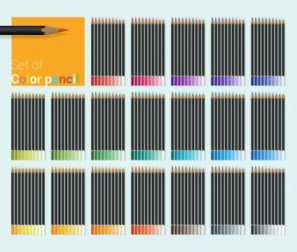 Set of color pencils Stock Illustration