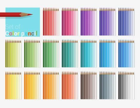 Set of color pencils Stock Illustration