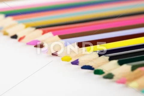 Set of color pencils Stock Photos