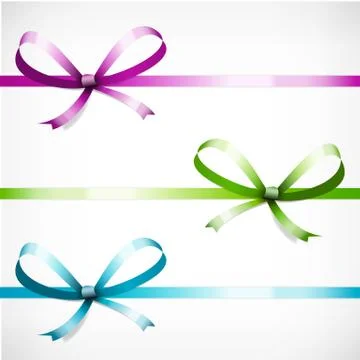 Set color ribbon with bow vector isolated from background Stock-Illustration