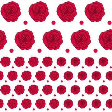 Set of color seamless patterns with red roses Stock Illustration