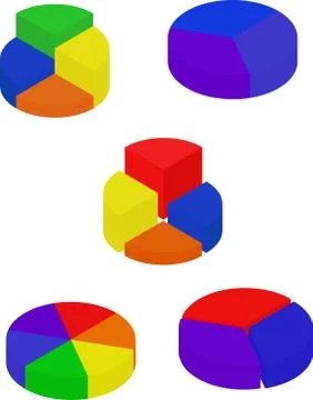 Set of color segmented diagrams Illustrazione stock