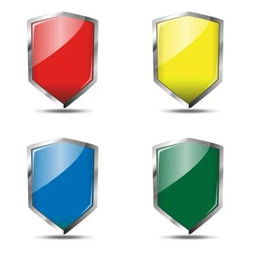 Set of color shield icons vector illustration modern icon logo Stock Illustration