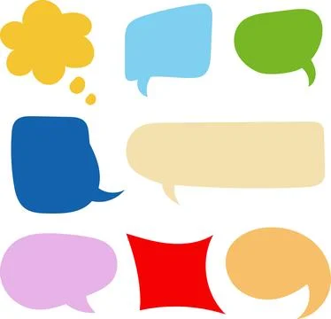 Set of Color Speech Bubble. Chatting box hand drawn illustration Stock Illustration