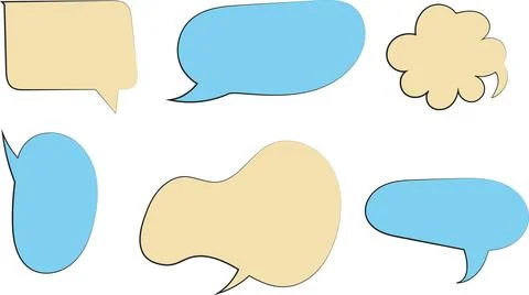 Set of Color Speech Bubble. Chatting box hand drawn illustration Stock Illustration