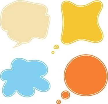 Set of Color Speech Bubble. Chatting box hand drawn illustration Stock Illustration