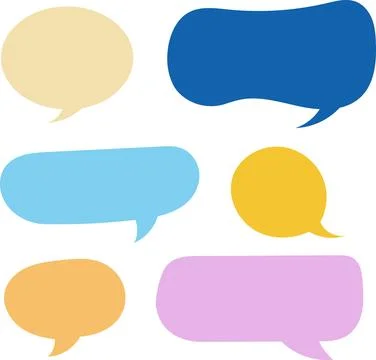 Set of Color Speech Bubble. Chatting box hand drawn illustration Stock Illustration
