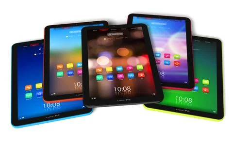 Set of color tablet computers Illustrazione stock