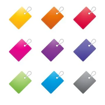 Set of color tags Stock Illustration