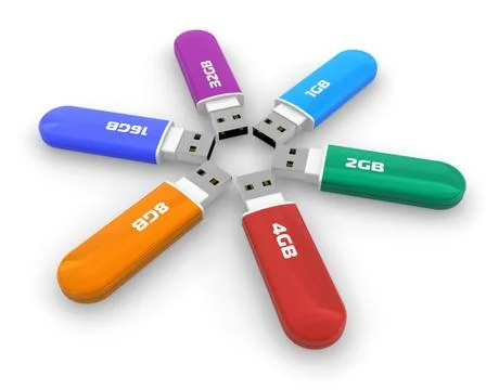 Set of color USB flash drives Stock-Illustration