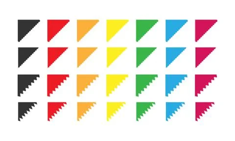 Set of color vector corners for decoration and design. Stock simple illustrat Stock Illustration