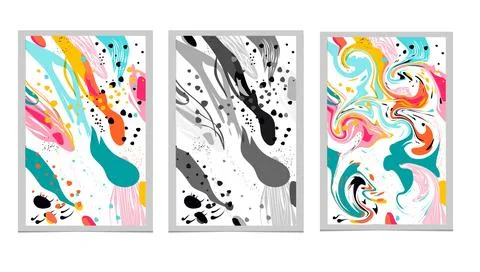 Set of colored abstract backgrounds Stock Illustration