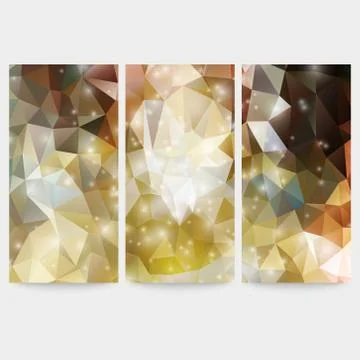 Set of colored abstract backgrounds, triangle design vector illustration Stock Illustration