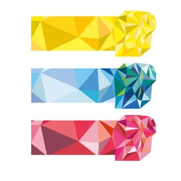 Set of colored abstract polygonal background Stock Illustration