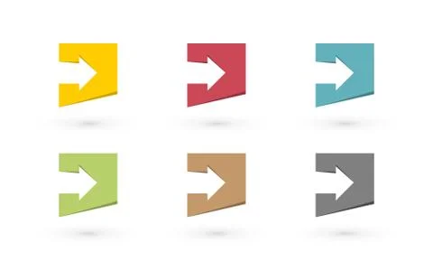 Set of colored arrows Stock Illustration