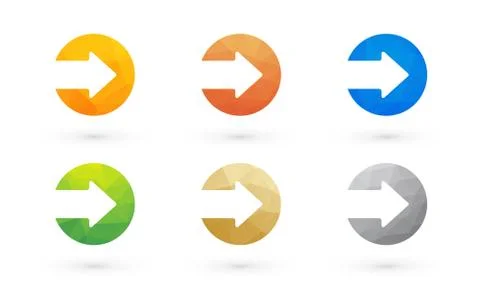 Set of colored arrows triangular motif Stock Illustration