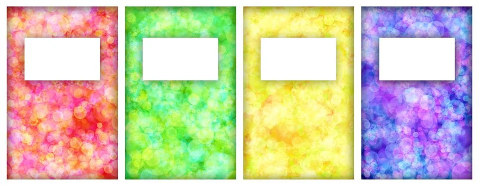 Set of colored backgrounds with bokeh effect Stock Illustration