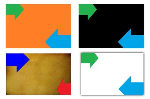 Set of colored backgrounds with two  horizontal arrows Stock Illustration