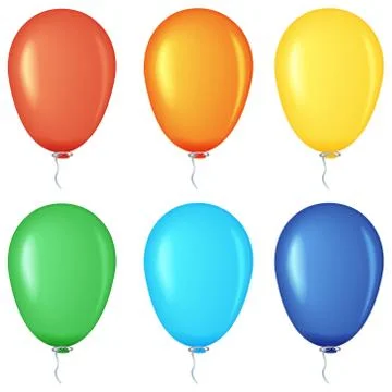 Set of colored balloons. Stock Illustration