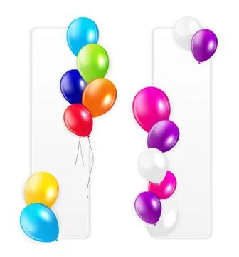 Set of Colored Balloons, Vector Illustration Stock Illustration