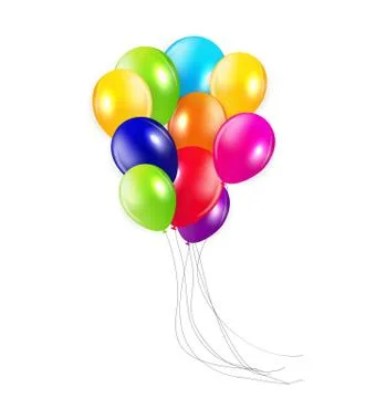 Set of Colored Balloons, Vector Illustration Stock Illustration