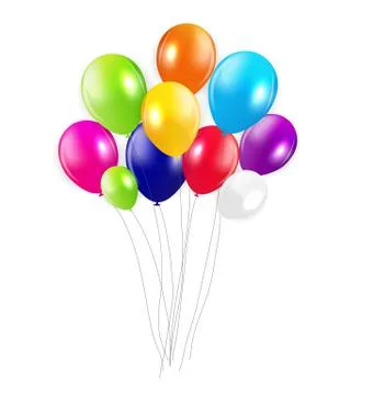 Set of Colored Balloons, Vector Illustration Stock Illustration