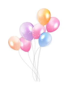 Set of Colored Balloons, Vector Illustration Stock Illustration